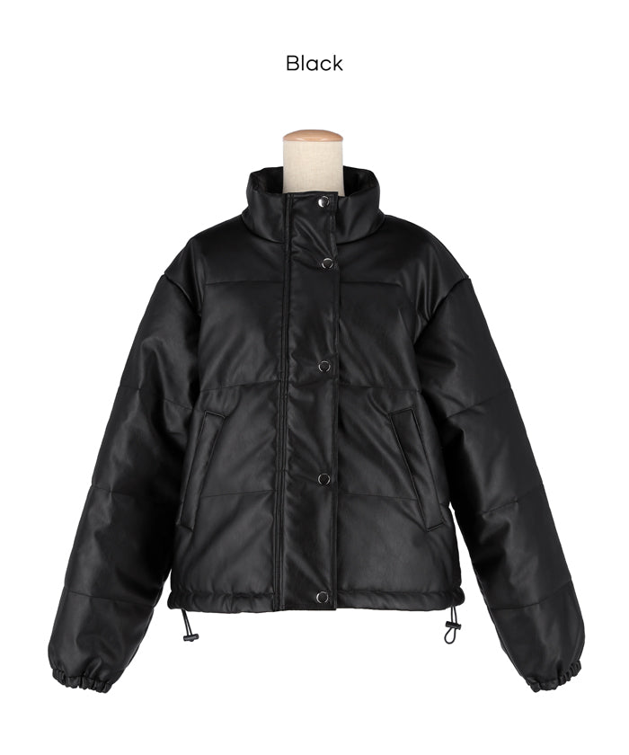 セール☆5990円→3990円 フェイクレザー中綿ジャケット レディース