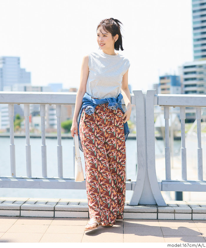 限定カラーセール☆ シボ感ワイドパンツ レディース メール便不可