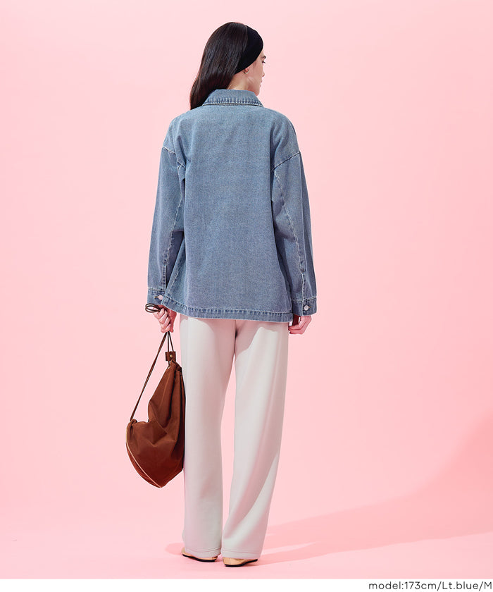 予約1/16頃発送】デニムカバーオールジャケット レディース メール便