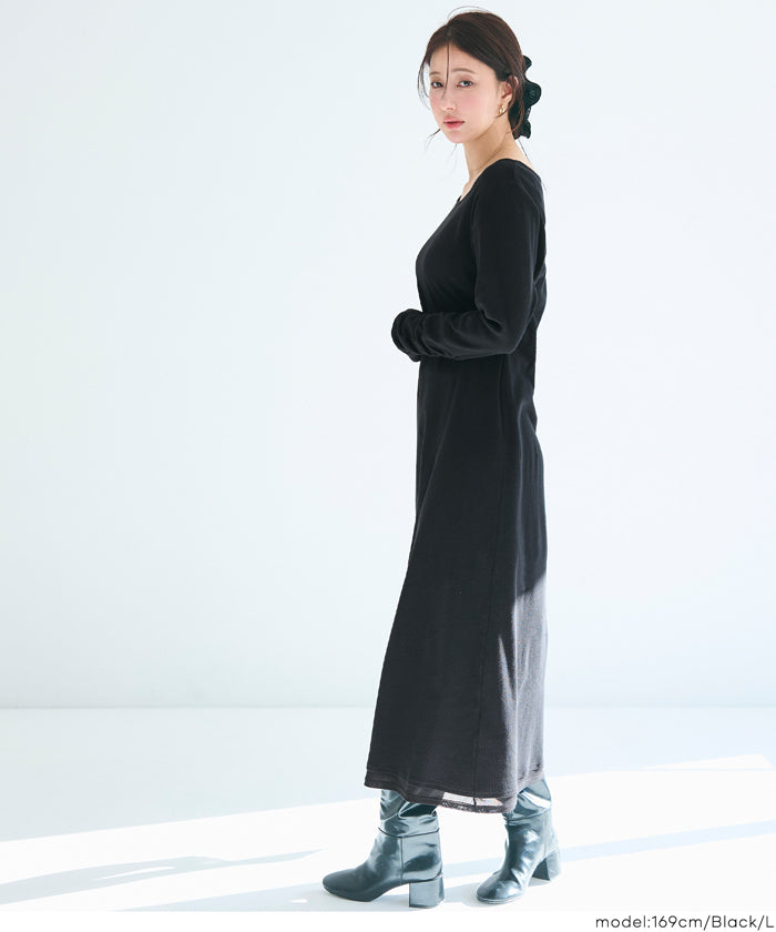 袖シャーリングレイヤードワンピース レディース メール便不可 – coca