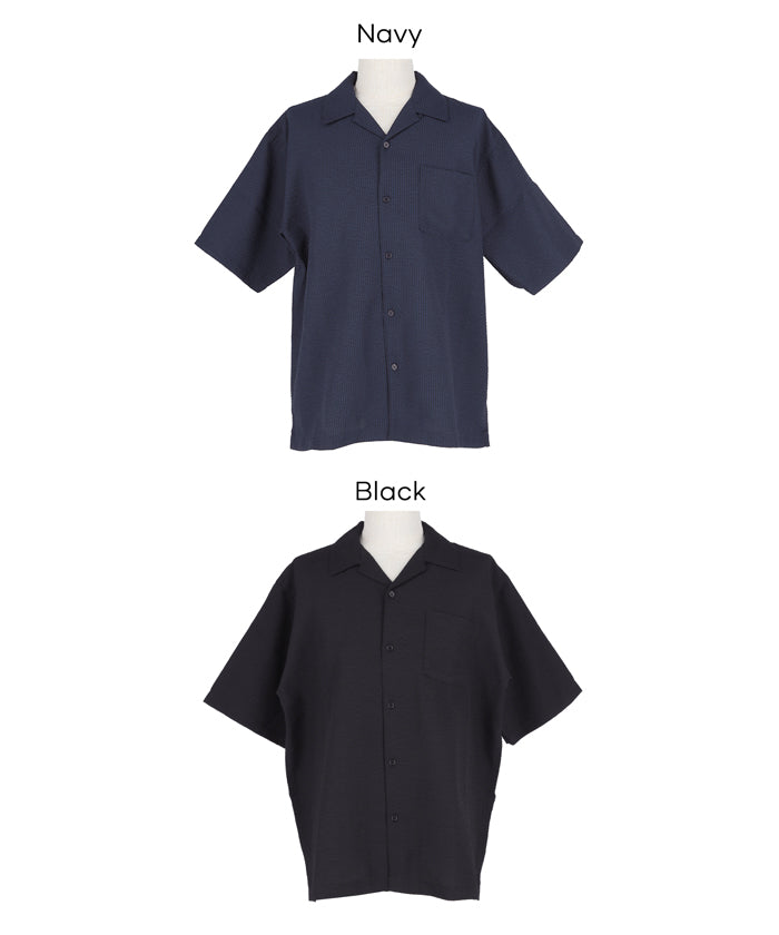 【完売商品】数回着用のみ‼️シシクイ★今季半袖開襟シャツ★ブラック★綿100% JIGGYS SHOP（ジギーズショップ） シャツ メンズ トップス 半袖シャツ