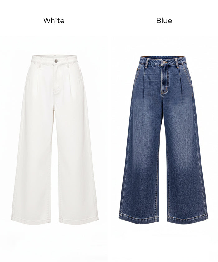 セール☆3990円→2990円 タックデニムパンツ レディース メール便不可