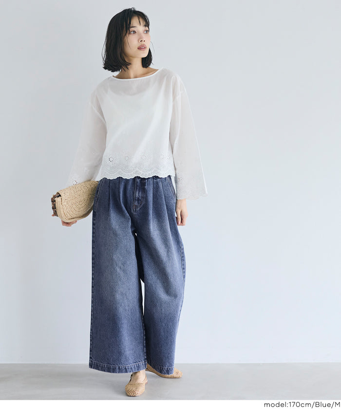 タックデニムパンツ レディース 送料無料/メール便不可 – coca公式ストア