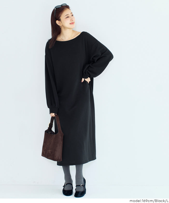 セール☆2690円→2490円 裏毛2wayオフショルダーワンピース レディース