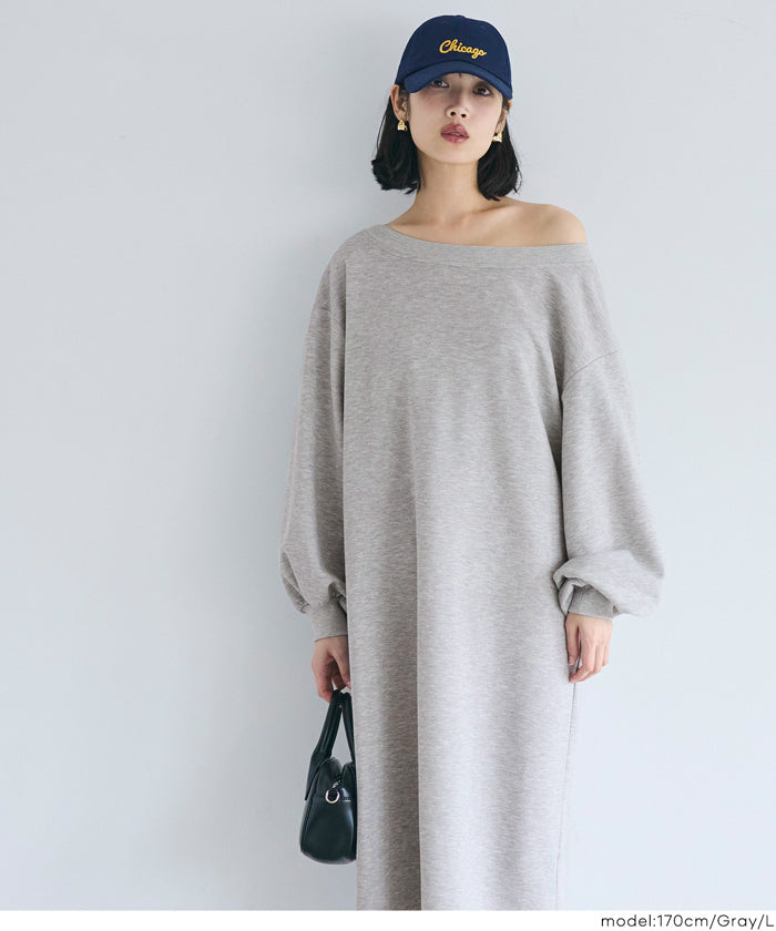 セール☆2690円→2490円 裏毛2wayオフショルダーワンピース レディース