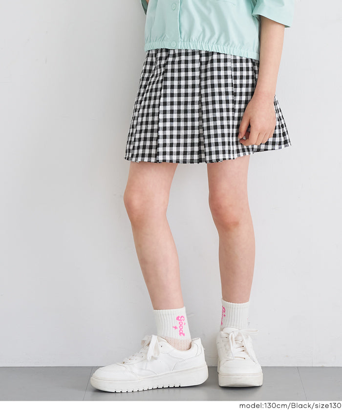 セール☆1990円→1290円 ギンガムチェックプリーツスカート キッズ