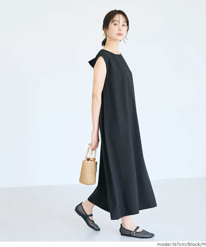 バックリボンノースリーブワンピース レディース メール便不可【伊藤