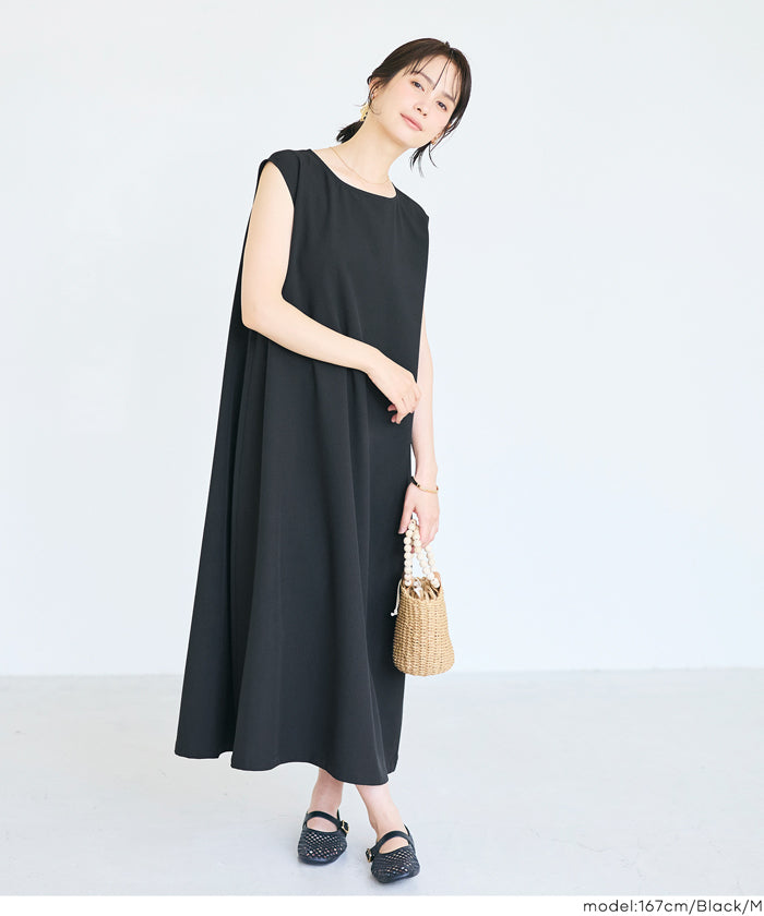 バックリボンノースリーブワンピース レディース メール便不可【伊藤