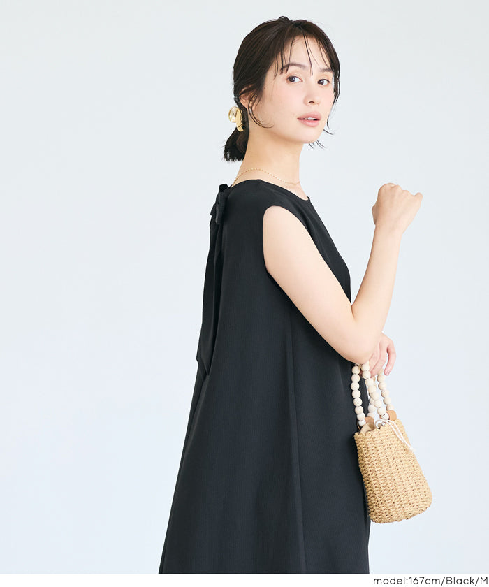 バックリボンノースリーブワンピース レディース メール便不可【伊藤