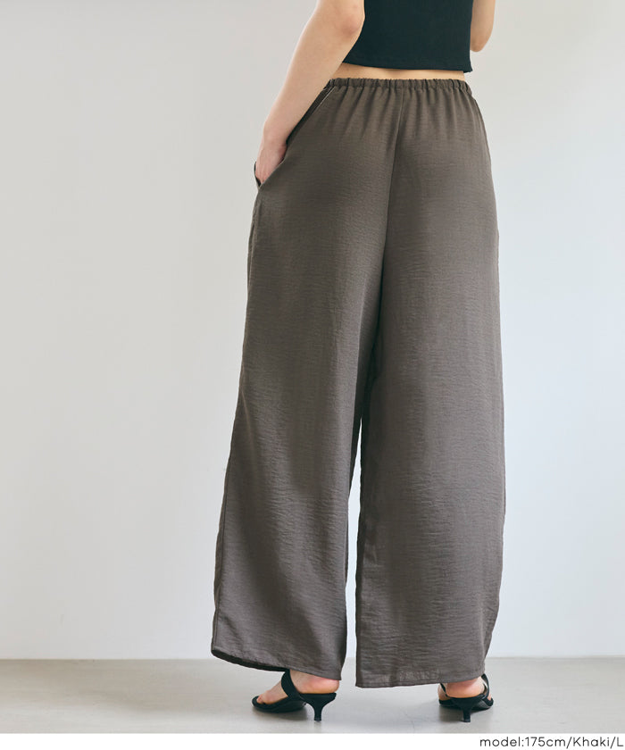 セール☆1990円→1490円 リネンライクワイドパンツ レディース メール