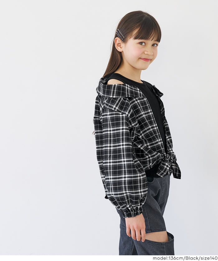 極美品♪アキラナカ ファー ラメ チェック コットンシャツ 日本製 棉 雅