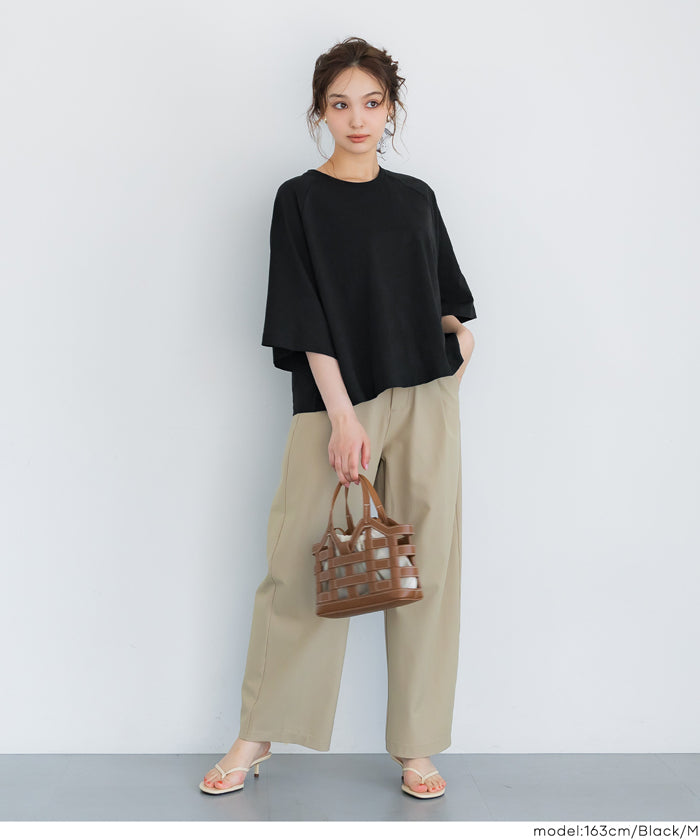 セール☆1290円→990円 ラグランワイドTシャツ レディース メール便可