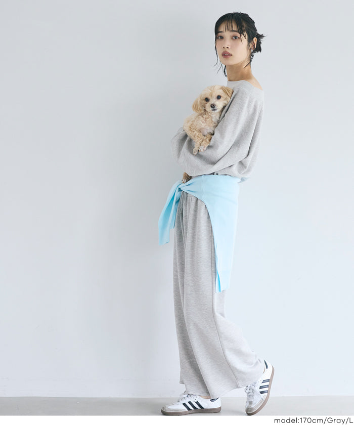 セール☆2490円→1690円 裏毛スウェットワイドパンツ レディース