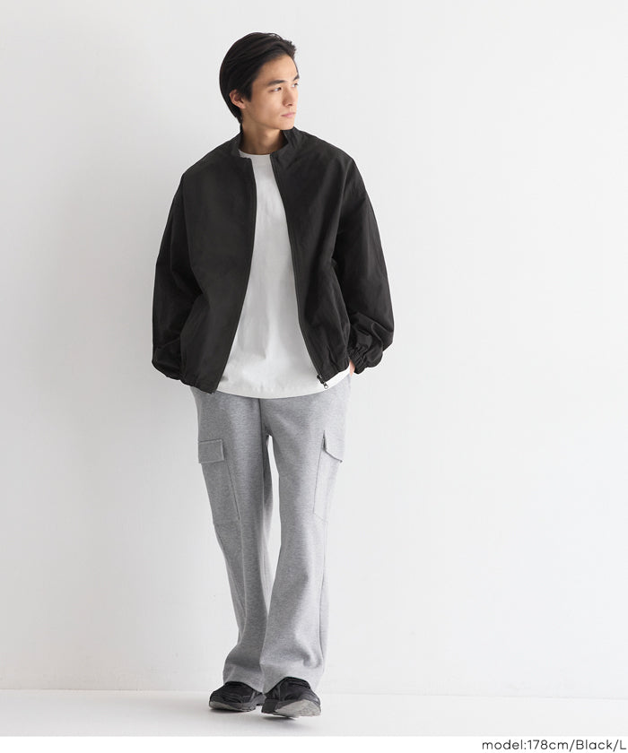 今期⭐︎新品⭐︎ポリエステル スタンドカラー ブルゾン　ブラック　M ポリエステル スタンドカラー ブルゾン