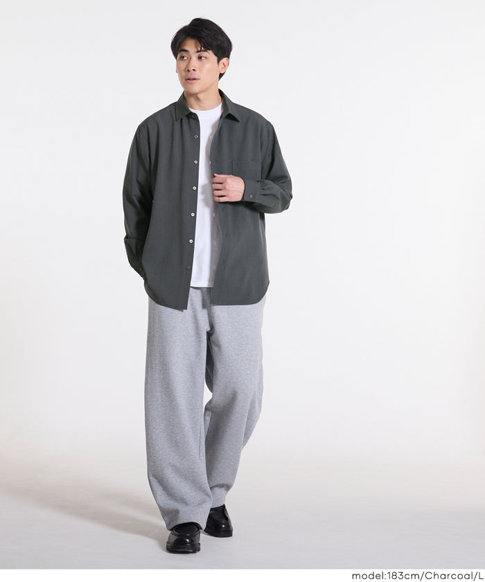 セール☆2990円→1990円 ヘリンボーンリラックス長袖シャツ メンズ