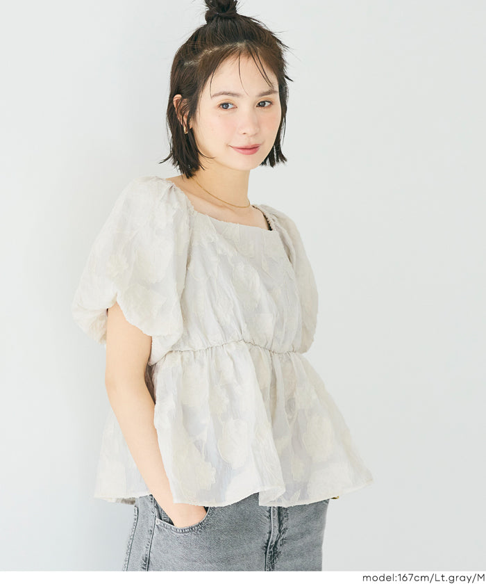 ほぼ新品！コンジェペイエ　フラワージャカードブラウス ほぼ新品 コンジェペイエ フラワージャカードブラウス｜Yahoo!フリマ