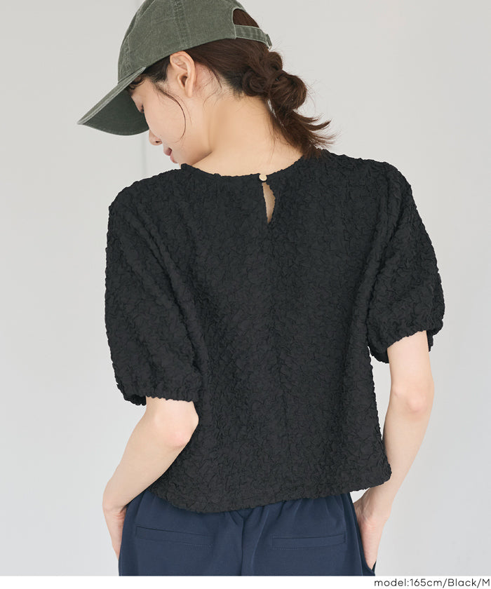 表面感 パフスリーブブラウス レディース メール便不可【西山茉希様