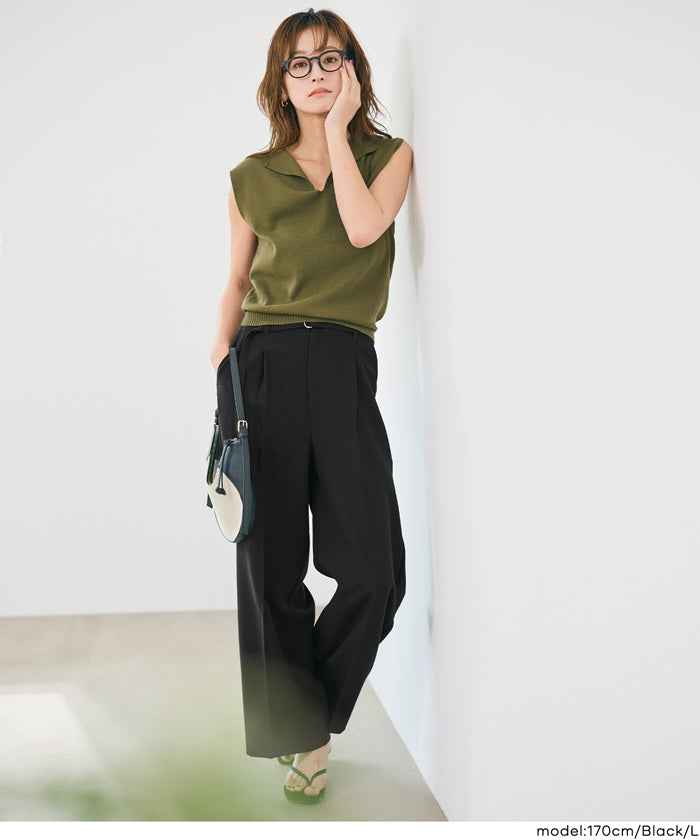 ウエストベルトワイドパンツ レディース メール便不可【西山茉希様着用