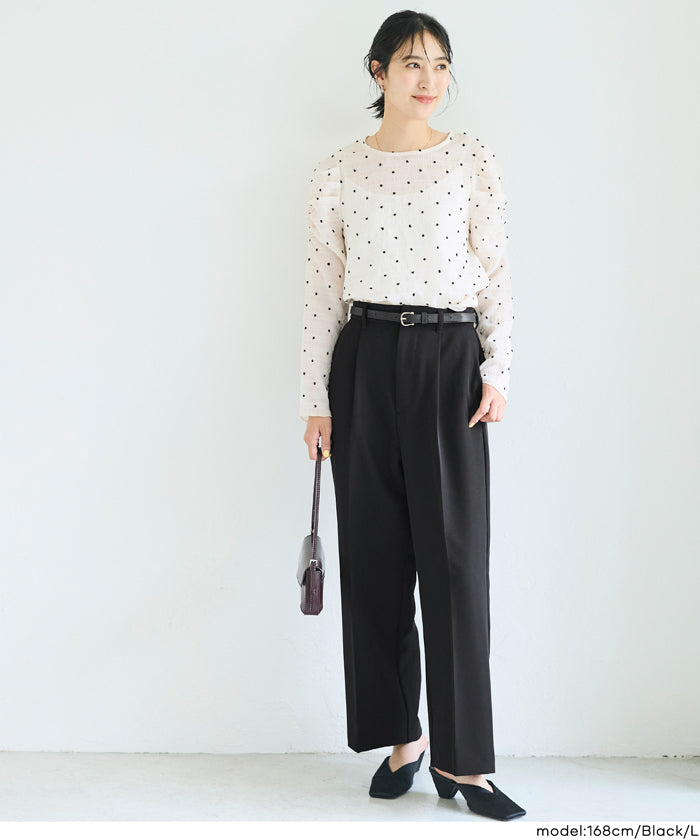 セール☆2490円→1990円 ワイドタックパンツ レディース メール便不可