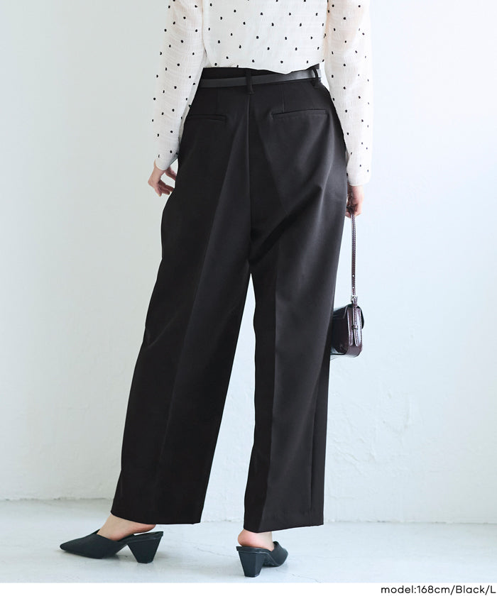 セール☆2490円→1990円 ワイドタックパンツ レディース メール便不可