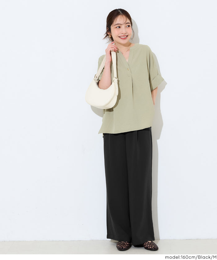 ワイドスラックスパンツ レディース メール便不可【伊藤千晃様着用