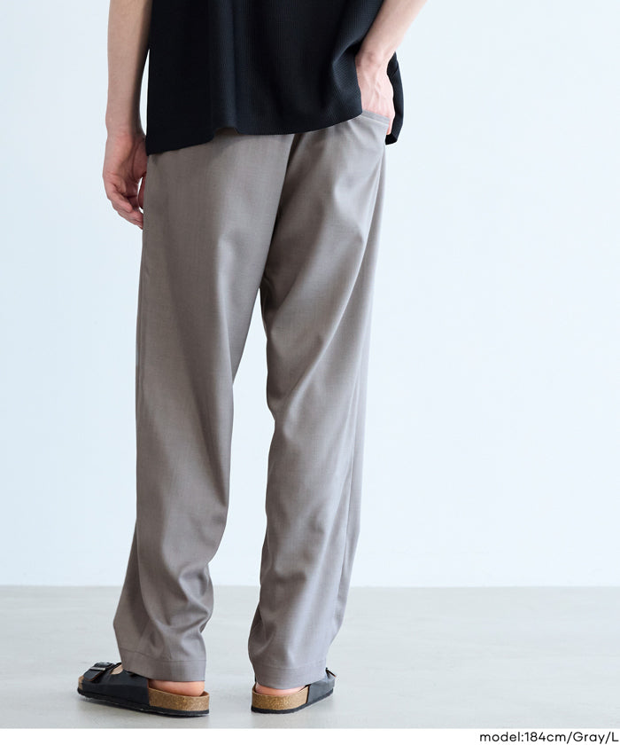 ポリエステルツイルワンタックテーパードパンツ メンズ メール便不可