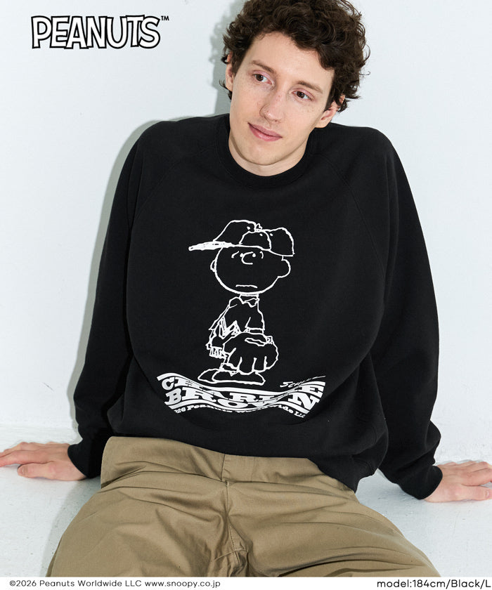 ピーナッツ】 COTTON from the U.S.プリントラグラントレーナー メンズ