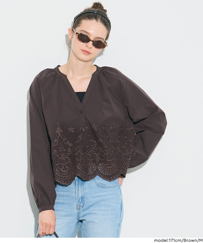 セール☆3490円→2990円 スカラップレースブラウス レディース メール