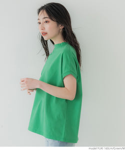 Tシャツ レディース モックネック 半袖 COTTON　from the US カットソー フレンチスリーブ 厚手 ハリ感 綿100％ アメリカ メール便可 23ss coca コカ