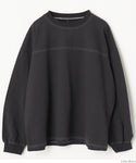 Long T-shirt men's cut-and-sew color scheme stitching long sleeves crew neck by color oversize drop shoulder plain fabric mail delivery impossibility 23ss coca coca