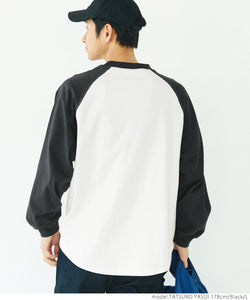 Tシャツ/カットソー(七分/長袖)BIRDOG ラグラン赤 ロンT サイズM