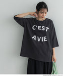 セール★1290円→990円 Tシャツ レディース ロングTシャツ ロゴTシャツ プリント 英字 カレッジ ロゴ ビックシルエット クルーネック 綿100 半袖 メール