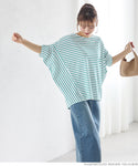 T-shirt Ladies Banzai Sleeve Deformed Sleeve Dolman Big Silhouette Crew Neck Border Plain Short Sleeve Mail Delivery Available 23ss coca Coca