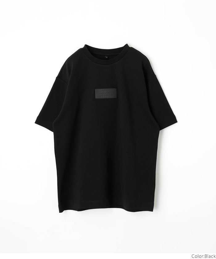 セール★1490円→1290円 Tシャツ メンズ フェイクレザーワッペン クルーネック 綿100% プルオーバー ワンポイント 半袖 ミディアム丈 メール便不可 23ss coca コカ