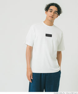 セール★1490円→1290円 Tシャツ メンズ フェイクレザーワッペン クルーネック 綿100% プルオーバー ワンポイント 半袖 ミディアム丈 メール便不可 23ss coca コカ