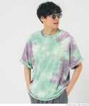 セール★1690円→990円 Tシャツ メンズ タイダイ柄 カットソー プルオーバー 柄T コットン 綿100 クルーネック 総柄 半袖 ミドル丈 メール便不可 23ss coca コカ▼