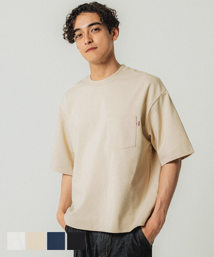 Tシャツ メンズ COTTON from the US ヘビーウェイト 綿100 コットン ポケットT カットソー クルーネック 半袖 無地 アメリカ メール便不可 23ss