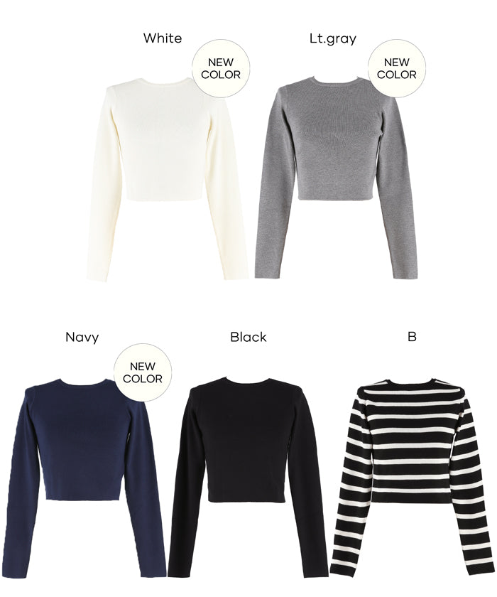 セール☆1990円→1490円クロップドニットトップス レディース メール便