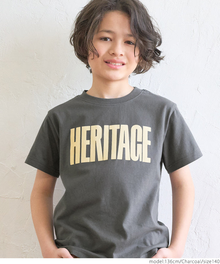 セール★790円→550円 キッズ 110-140 Tシャツ フロッキープリント ロゴ 英字 クルーネック ミディアム丈 伸縮性 半袖 男女兼用 親子お揃い 子供服 メール便可 coca コカ