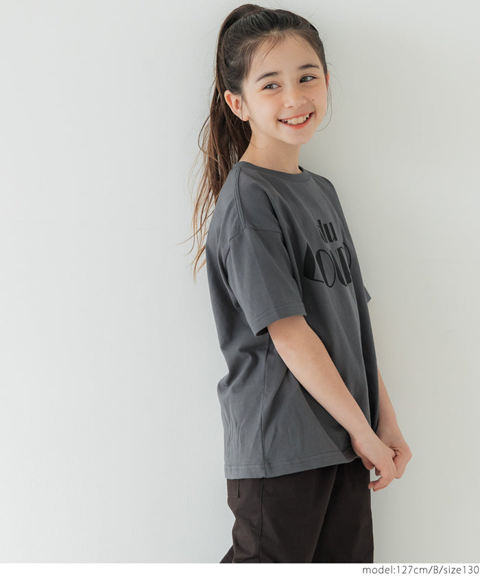 セール★790円→550円 キッズ 110-140  Tシャツ コットン プリント ロゴ 半袖 カットソー ロゴTシャツ クルーネック 女の子 親子お揃い 子供服 メール便可 coca コカ