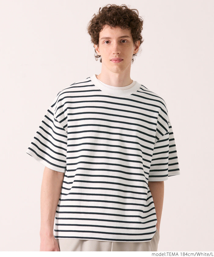 セール☆1990円→590円 Tシャツ メンズ カットソー ボーダー 綿ポンチ