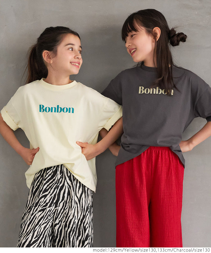 キッズ 120-150 Tシャツ ロゴ カットソー 英字 クルーネック コットン 薄手 プルオーバー 女の子 キッズオリジナル 子供服 メール便可 coca コカ