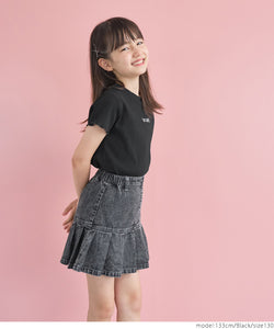 キッズ 120-150 Tシャツ 刺繍 ロゴ フリル プルオーバー リブ 伸縮性 女の子 キッズオリジナル 子供服 メール便可 coca コカ