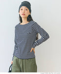 カットソー レディース ボーダー ロングTシャツ ボートネック ミディアム丈 伸縮性 シンプル メール便不可 24aw coca コカ