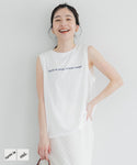 Tシャツ レディース ノースリーブ タンクトップ 刺繍 プルオーバー シンプル 薄手 伸縮性 メール便可 24ss coca コカ