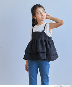 キッズ 120-150 Tシャツ ノースリーブ タンクトップ 刺繍 プルオーバー 薄手 女の子 親子お揃い 子供服 メール便可 coca コカ