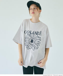 Tシャツ レディース カットソー 刺繍 英字 プルオーバー 半袖 ビッグシルエット 薄手 ゆったり メール便可 24ss coca コカ