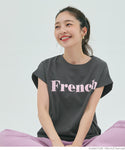 Tシャツ レディース カットソー ロゴTシャツ 半袖 プリント 英字 ロールアップスリーブ プルオーバー ミディアム丈 メール便可 mrb 24aw coca コカ