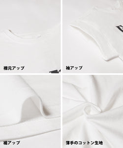 Tシャツ レディース カットソー ロゴTシャツ 半袖 プリント 英字 ロールアップスリーブ プルオーバー ミディアム丈 メール便可 mrb 24aw coca コカ