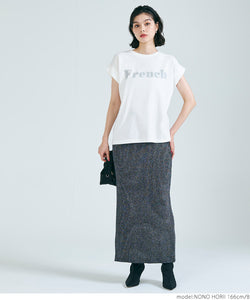 Tシャツ レディース カットソー ロゴTシャツ 半袖 プリント 英字 ロールアップスリーブ プルオーバー ミディアム丈 メール便可 24aw coca コカ